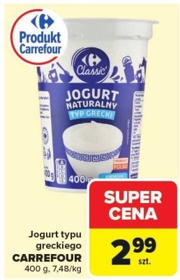 Jogurt typu greckiego Carrefour promocja w Carrefour Market
