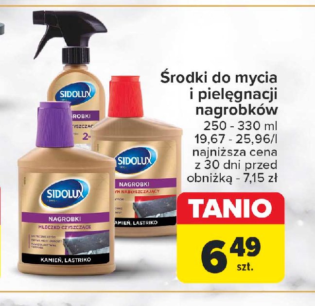 Mleczko czyszczące do nagrobków Sidolux do nagrobków promocja w Carrefour Market