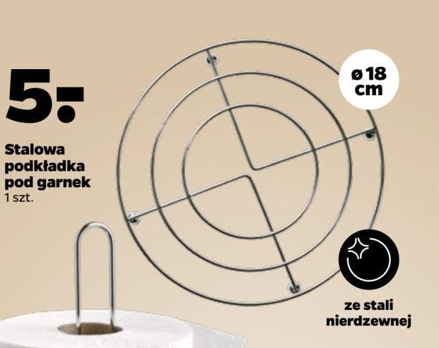 Podkładka pod garnek stalowa 18 cm promocja w Netto