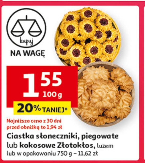 Ciastka piegowate Złotokłos promocja w Auchan
