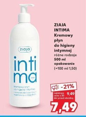 Kremowy płyn do higieny intymnej z kwasem laktobionowym Ziaja intima promocja