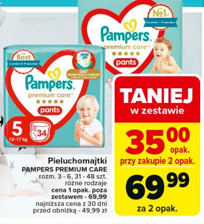 Pieluchy dla dzieci 5 Pampers premium care promocja