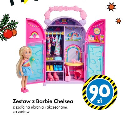 Zestaw z Barbie Chelsea z szafą na ubrania i akcesoriami promocja w Tedi