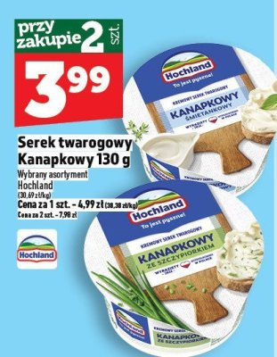 Serek twarogowy Kanapkowy Hochland 130g promocja w TOPAZ