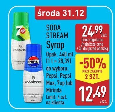 Syrop Pepsi, Pepsi Max, 7up, Mirinda promocja w Aldi