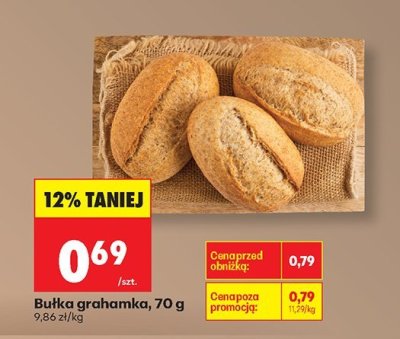 Bułka grahamka 70g promocja w Biedronka