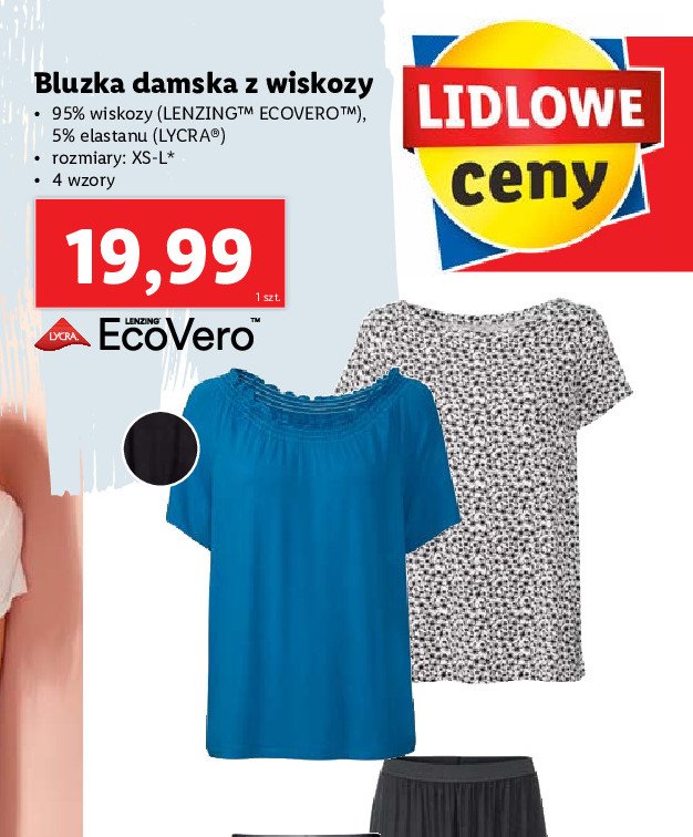 Bluzka damska z wiskozy xs-l Esmara livergy promocja