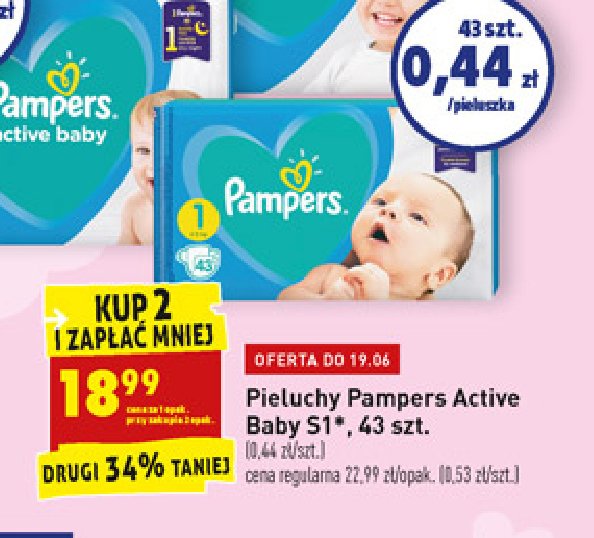 Pieluszki dla dzieci s1 niebieskie Pampers new baby promocja