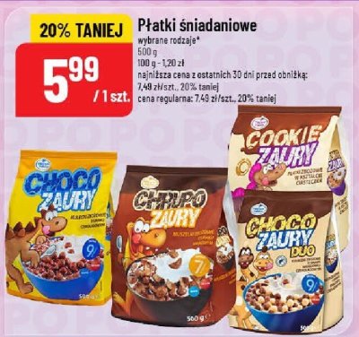 Płatki śniadaniowe wybrane rodzaje promocja w POLOmarket