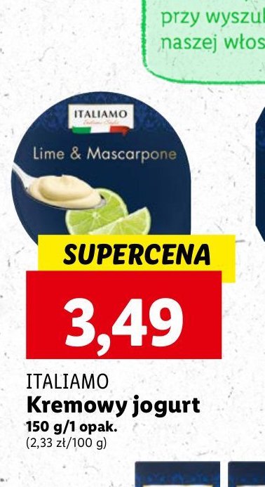 Jogurt kremowy limetkowy Italiamo promocja