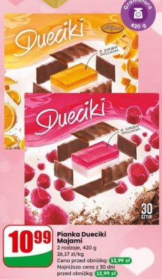 Pianka Dueciki smak malinowy promocja w Dino