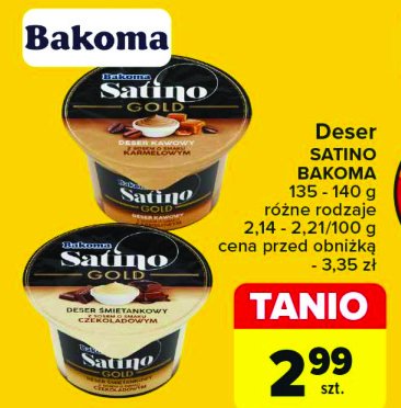 Deser kawowy z sosem karmelowym Bakoma satino gold promocja