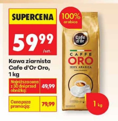 Kawa ziarnista Cafe d'Or Oro 1kg promocja w Biedronka