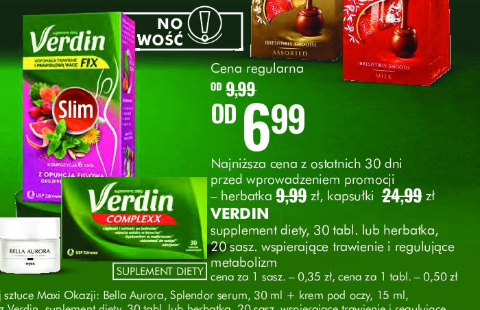 Tabletki wspomagające trawienie Verdin complexx promocja w Super-Pharm