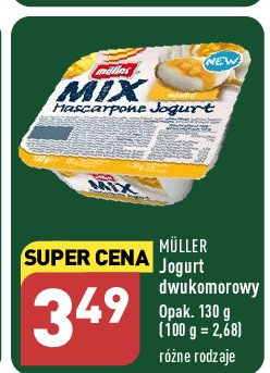 Jogurt mascaropne z mango Muller mix promocja