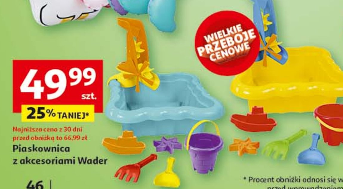 Piaskownica z akcesoriami Wader promocja w Auchan