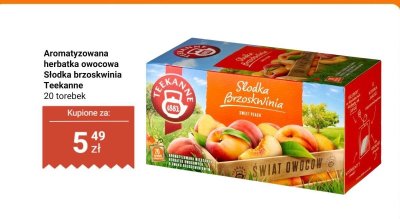 Herbatka owocowa Słodka brzoskwinia Teekanne 20 torebek promocja w Biedronka