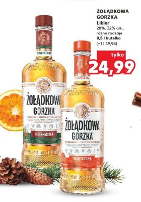 Likier ŻOŁĄDKOWA GORZKA 28%, 32% alk., różne rodzaje 0,5 l butelka promocja w Kaufland