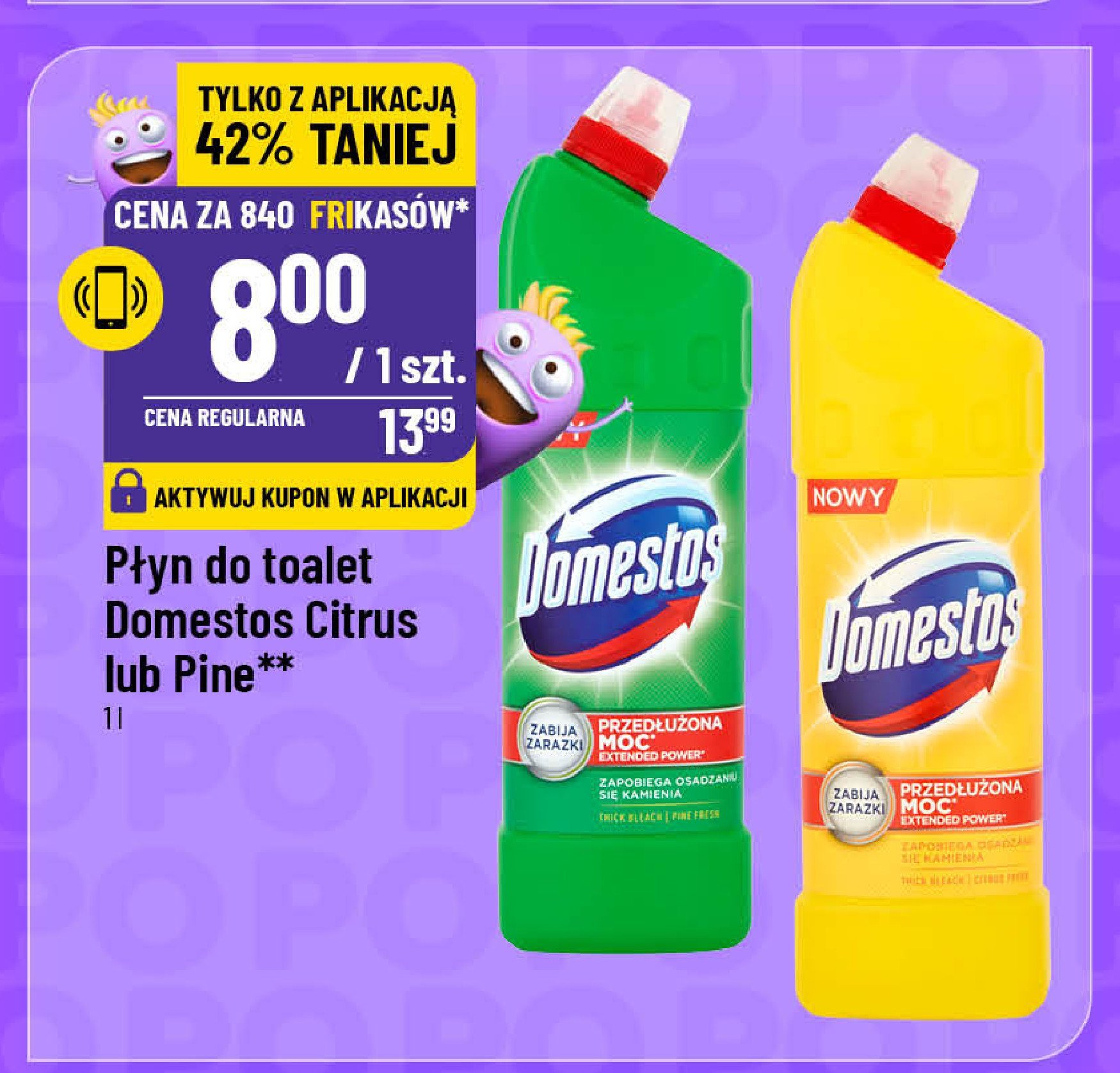 Płyn do wc pine Domestos promocja w POLOmarket