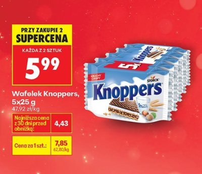 Wafelek Knoppers 5x25g promocja w Biedronka
