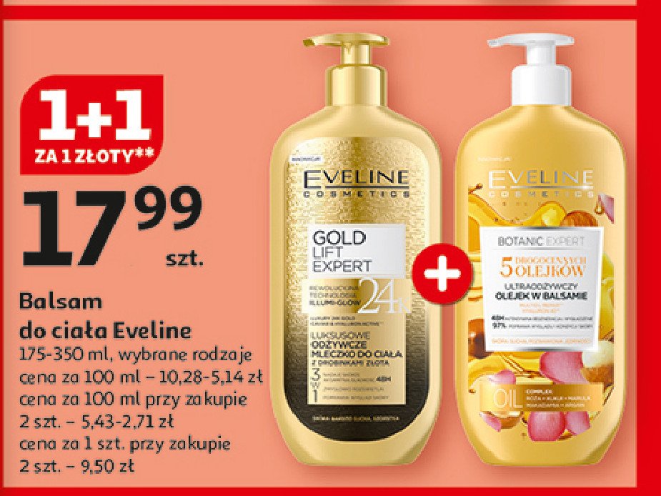 Odżywcze mleczko do ciała Eveline gold lift expert promocja w Auchan