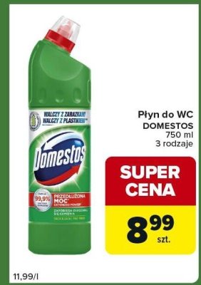 Płyn do WC DOMESTOS 750ml 3 rodzaje promocja w Carrefour Express