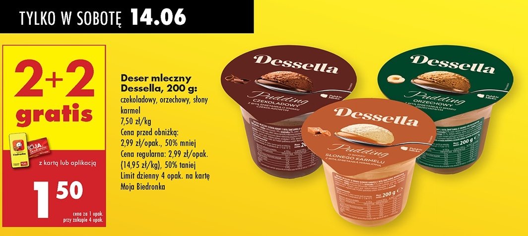 Deser z czekoladą Dessella promocja w Biedronka