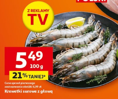 Krewetki surowe z głową promocja w Auchan