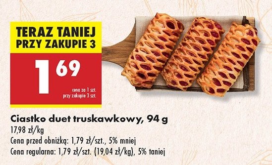 Ciastko duet truskawkowy promocja w Biedronka