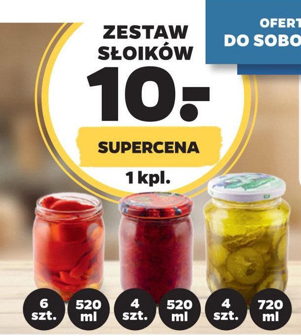 Komplet 6 słoików bez nakrętek 520 ml promocja w Kaufland