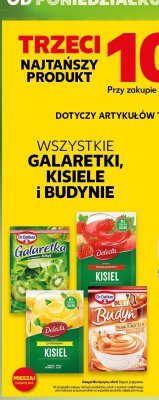 Wszystkie galaretki, kisiele i budynie trzeci -100% taniej promocja w Kaufland
