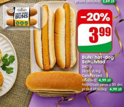 Bułki hot-dog Schulstad promocja w Dino