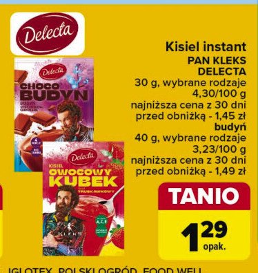 Kisiel truskawkowy Delecta owocowy kubek promocja