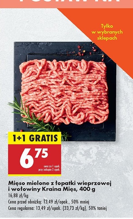 Mięso mielone z łopatki wieprzowej i wołowej Kraina mięs promocja