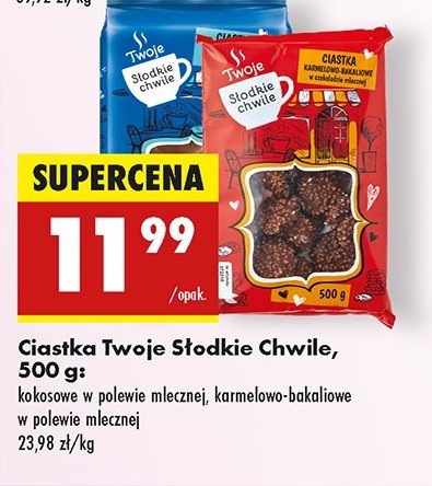 Ciastka karmelowo-bakaliowe z polewie mlecznej Twoje słodkie chwile promocja w Biedronka