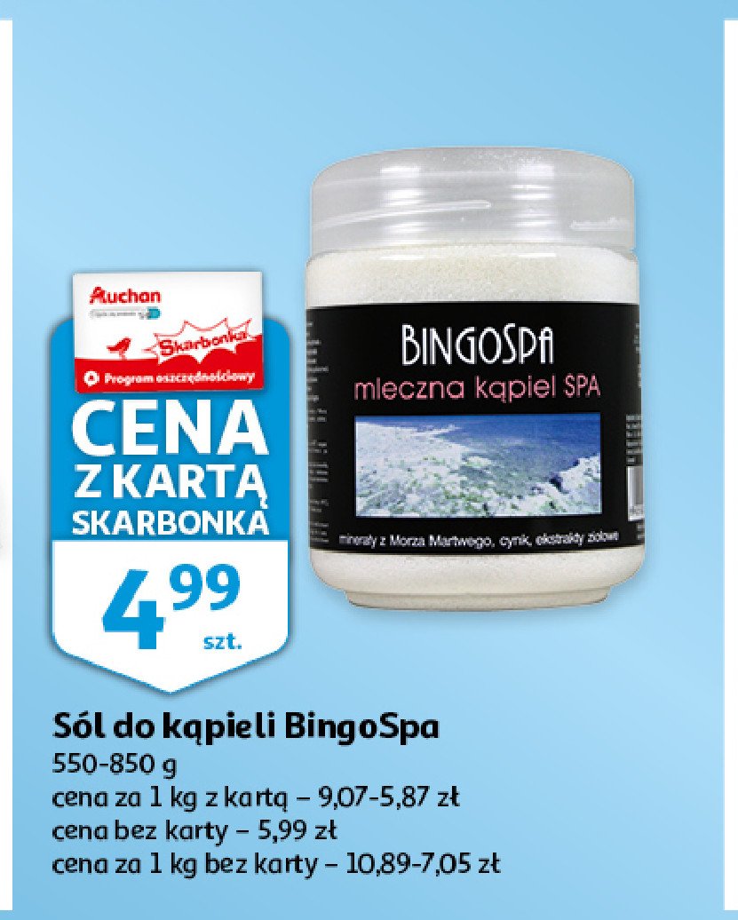 Sól do kąpieli mleczna kąpiel spa Bingospa promocja