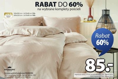 Komplet pościeli satynowej INGEBORG promocja w Jysk