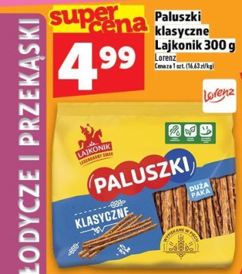 Paluszki klasyczne Lajkonik 300 g promocja w TOPAZ