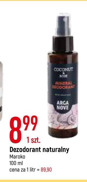 Dezodorant mineralny róża - kokos Arganove promocja