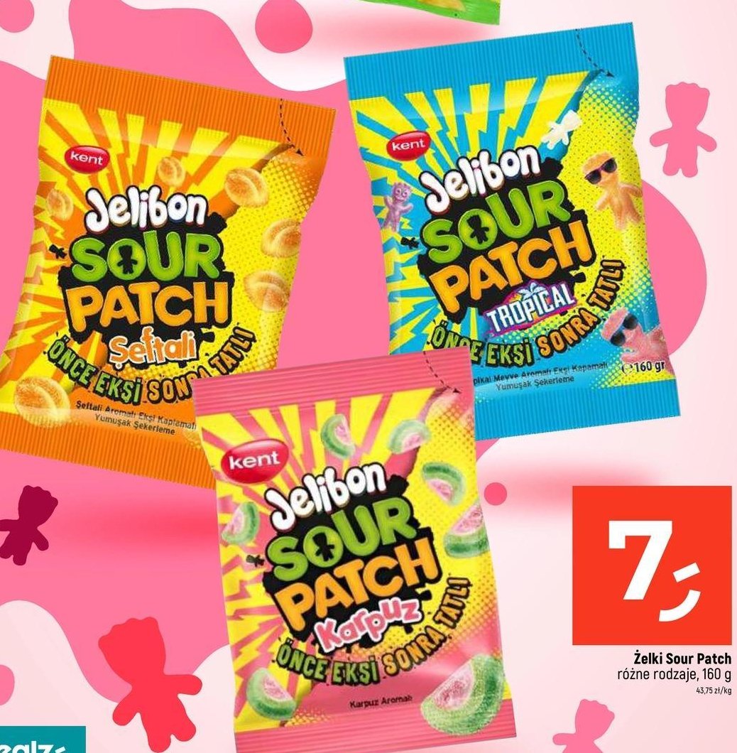 Żelki kids KENT JELIBON SOUR PATCH promocja