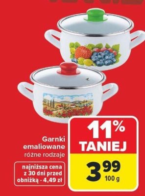 Garnki emaliowane różne rodzaje promocja w Carrefour