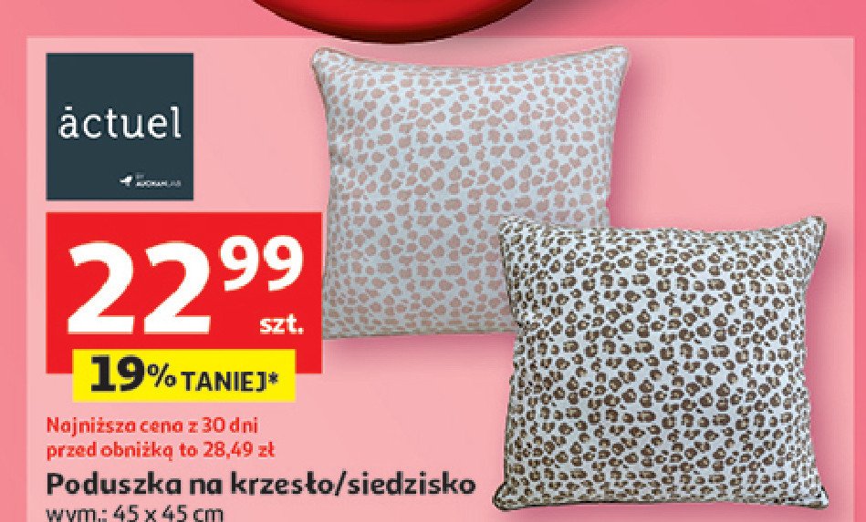 Poduszka na krzesło 45 x 45 x 10 cm Actuel promocja w Auchan