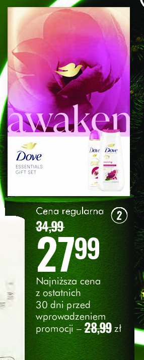 Zestaw w pudełku awaken: żel pod prysznic 250 ml + dezodorant 150 ml Dove zestaw promocja