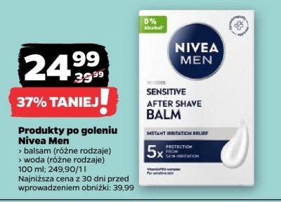 Produkty po goleniu Nivea Men, różne rodzaje promocja w Netto