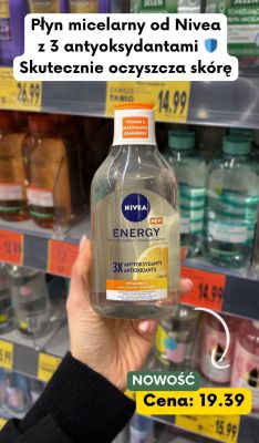 Płyn micelarny Energy z 3 antyoksydantami Nivea promocja w Kaufland