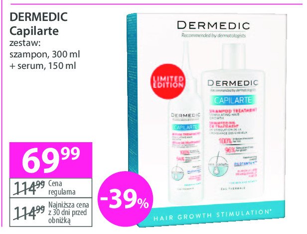 Zestaw capilarte: szampon 300 ml + serum 150 ml Dermedic zestaw promocja