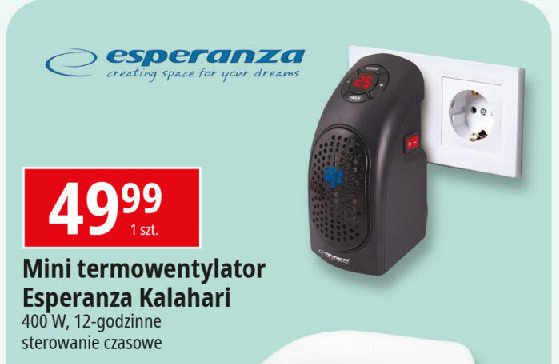 Grzejnik mini 400w kalahari Esperanza promocja w Leclerc