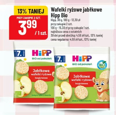 Wafelki ryżowe jabłkowe Hipp Bio promocja w POLOmarket