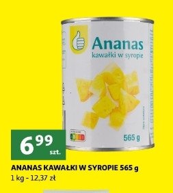 Ananas kawałki w syropie Podniesiony kciuk promocja