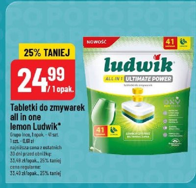 Tabletki do zmywarek all in one lemon Ludwik promocja w POLOmarket